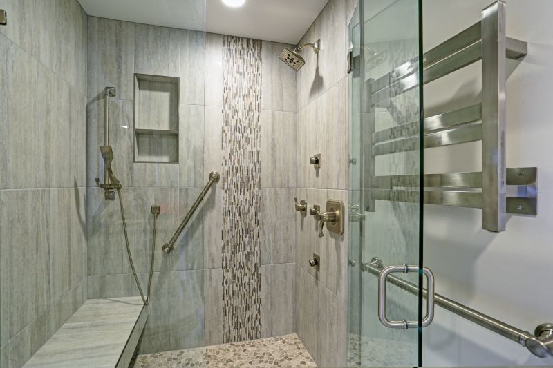 Open Shower with Large Format Tiles