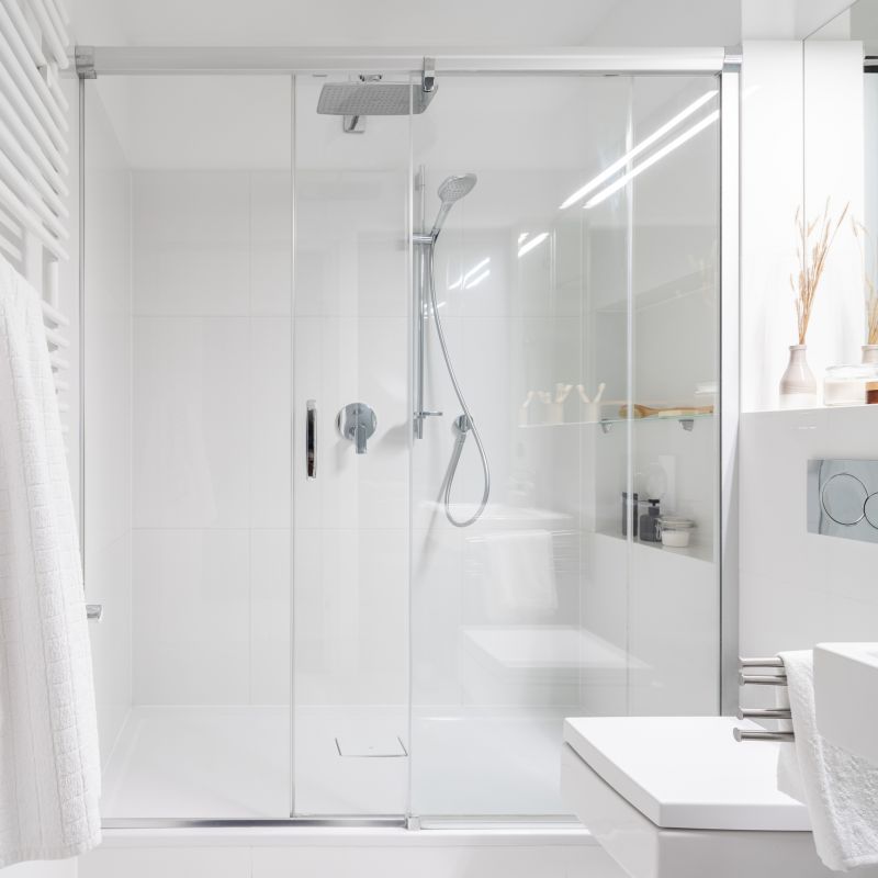 Walk-in Shower Featuring a Rain Shower Head